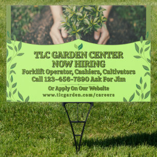Customize Plant Nursery Garden Center Now Hiring Sign