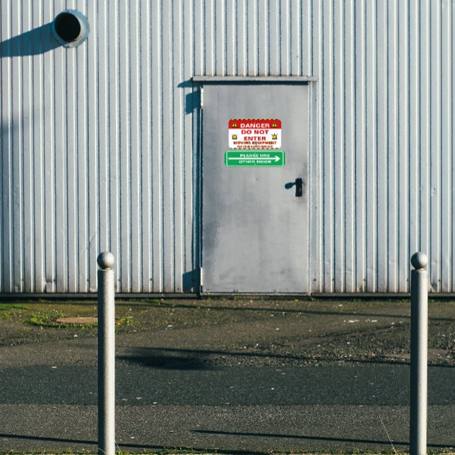 Customize Please Use Other Door Notice Right Arrow Metal Sign (Creator Uploaded)