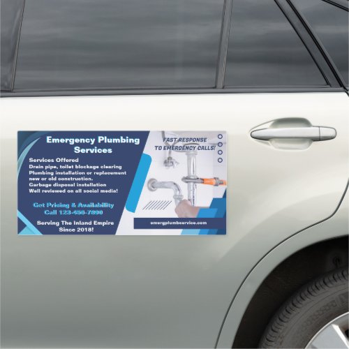 Customize Plumber Services Business Contractor Van Car Magnet