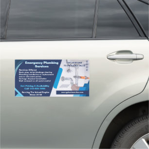 Customize Plumber Services Business Contractor Van Car Magnet