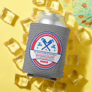 Customize Plumbing Contractor Business Advertising Can Cooler