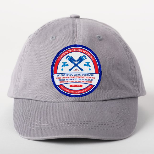 Customize Plumbing Contractor Business  Patch (On Headwear)