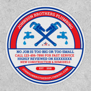 Customize Plumbing Contractor Business Patch