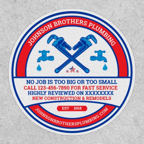 Customize Plumbing Contractor Business  Patch
