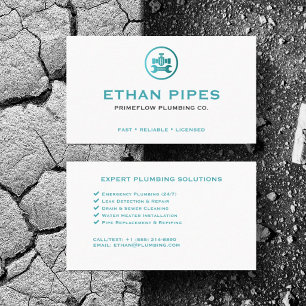 Customize Plumbing Water Pipe Repair Services Business Card