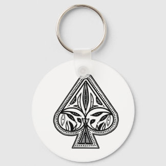 Customize poker spade items keychain
