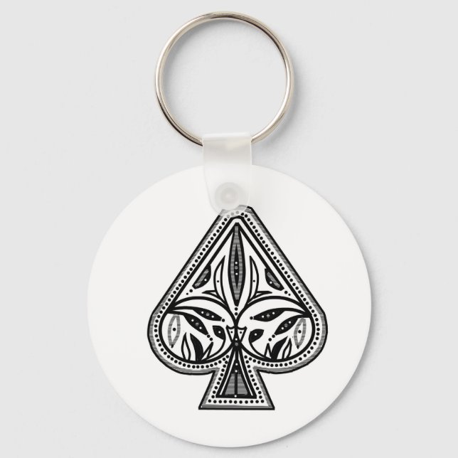 Customize poker spade items keychain (Front)