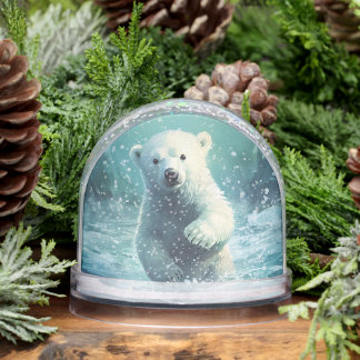 Customize: Polar Bear Cub Snow Globe