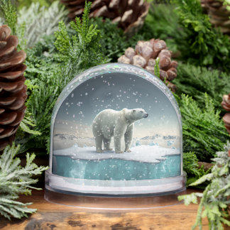 Customize: Polar Bear on Ice Floe Snow Globe