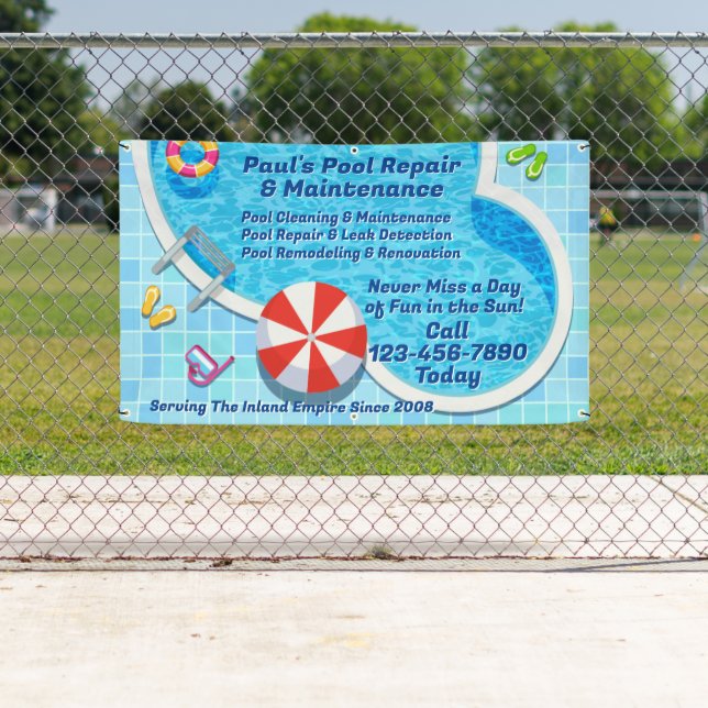 Customize Pool Maintenance Repair Service Business Banner (Insitu)