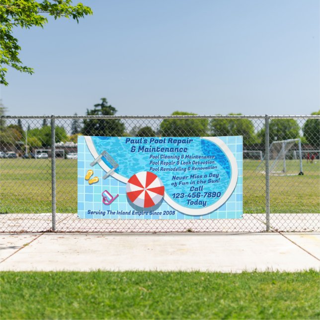 Customize Pool Maintenance Repair Service Business Banner (Insitu)
