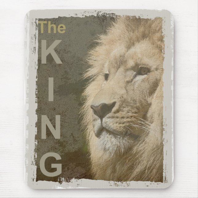 Customize Pop Art Picture Lion Head The King Mouse Pad (Front)