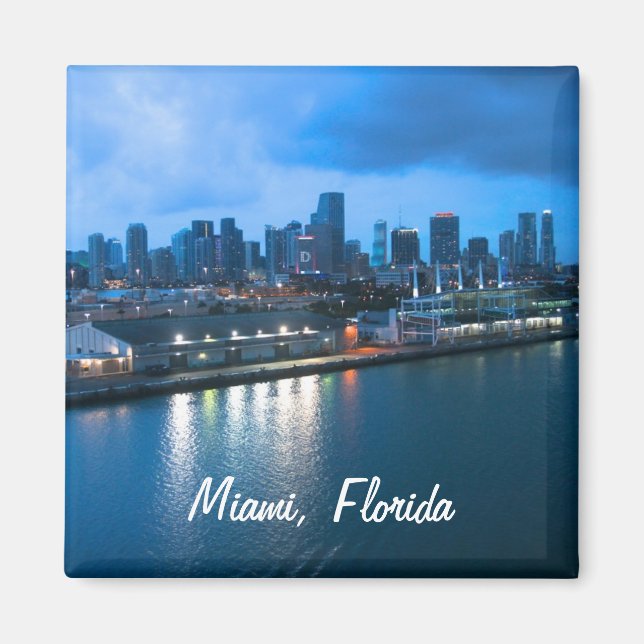 Customize Port of Miami photo Magnet (Front)