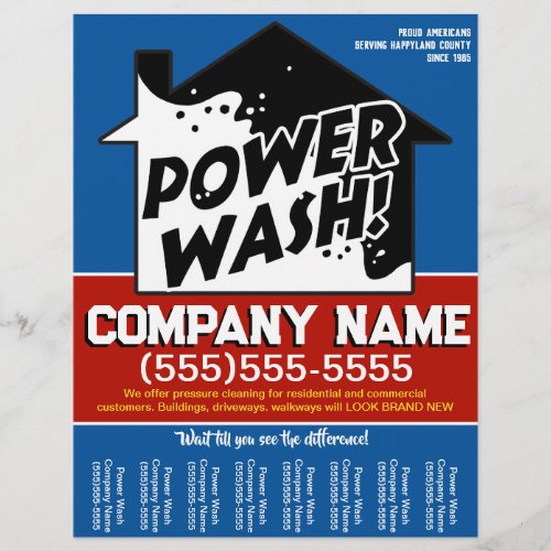 Customize Power Washing Pressure Cleaning Promo Flyer