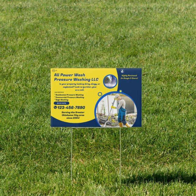 Customize Pressure Washing Business Promo One Side Sign (Insitu)
