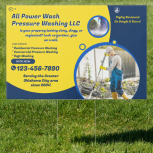 Customize Pressure Washing Business Promo One Side Sign