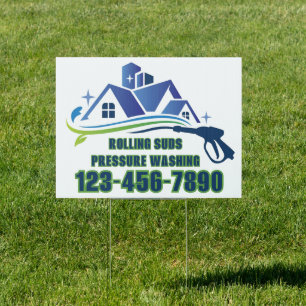 Customize Pressure Washing Business Promo Yard Sign
