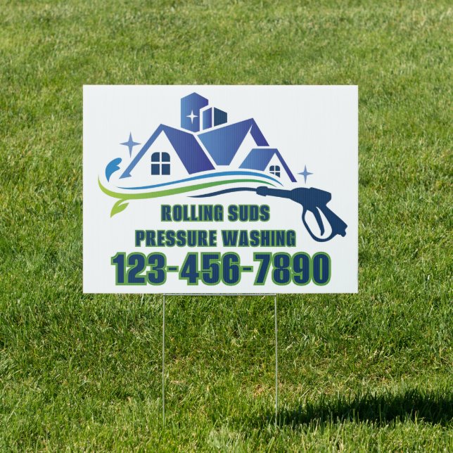 Customize Pressure Washing Business Promo Yard Sign (Insitu)