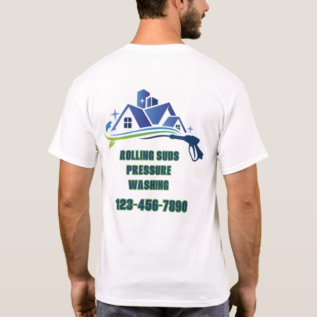 Customize Pressure Washing Business Promotional T-Shirt (Back)