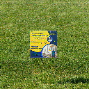 Customize Pressure Washing Promo Two Sided Yard Sign