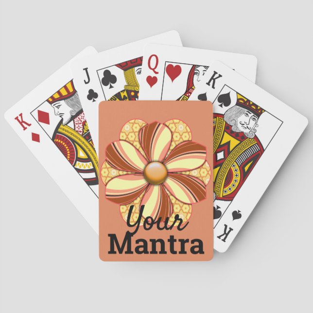 Customize Pretty Flower Design Poker Cards (Back)