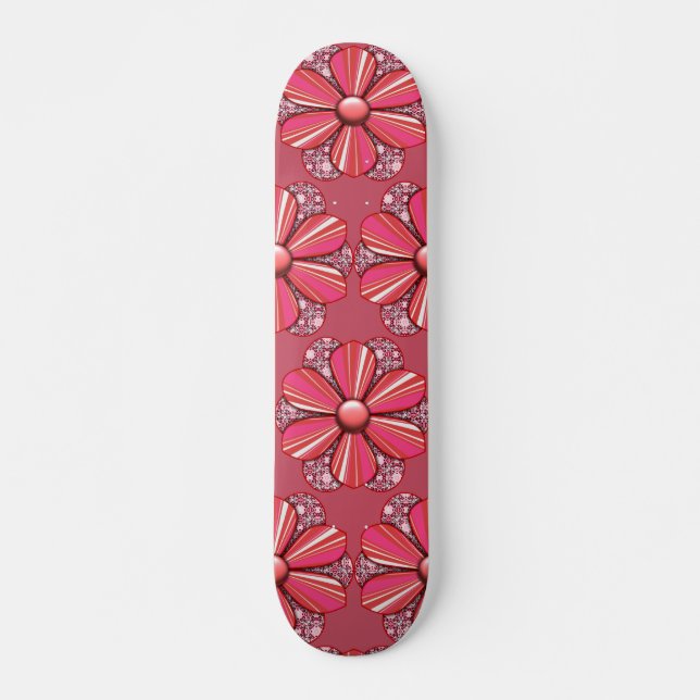 Customize Pretty Flower Design Skateboard (Front)