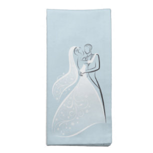 Customize Product Blue Retro Wedding Dancers Coord Napkin