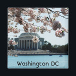 Customize Product Magnet<br><div class="desc">Jefferson Memorial with blooming cherry blossoms in the foreground.</div>