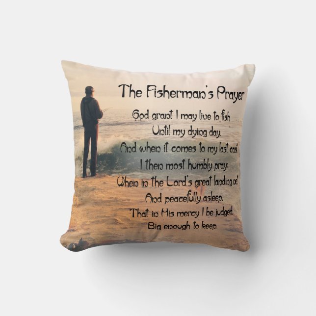 Customize ProductThe Fishermans Prayer Throw Pillow (Front)