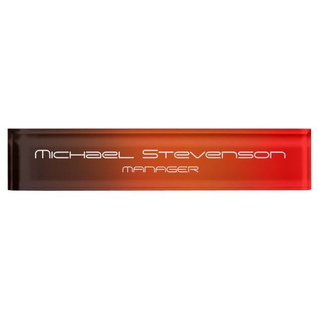 Customize Professional Modern Desk Nameplate (Front)