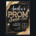 Customize PROM SEND-OFF Sparkling Black and Gold Flyer<br><div class="desc">Be captivated by the PROM SEND-OFF Flyer elegant, alluring, and modern design! The black and gold color scheme, exquisite pearl accents, and sparkling gold border will enchant you. Event details and other elements can be personalized. Use this Flyer to express your unique style and personality. Choose the PROM SEND-OFF Flyer...</div>