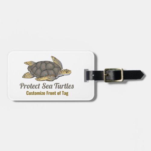 Customize Protect Sea Turtles Personalize Luggage Tag