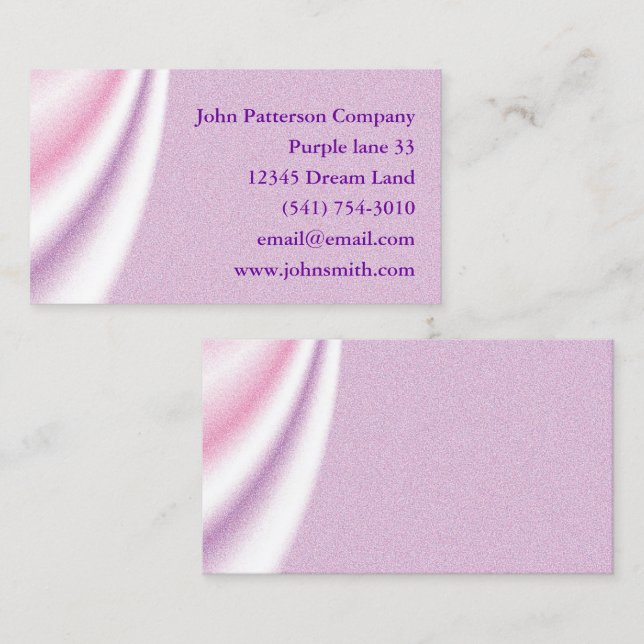 Customize Purple abstract draping Business Card (Front/Back)