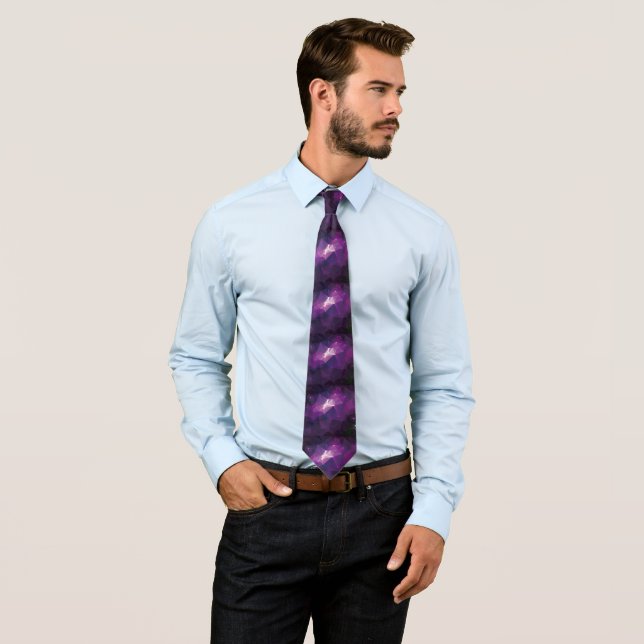 Customize purple Galaxy pattern Neck Tie (In Situ)