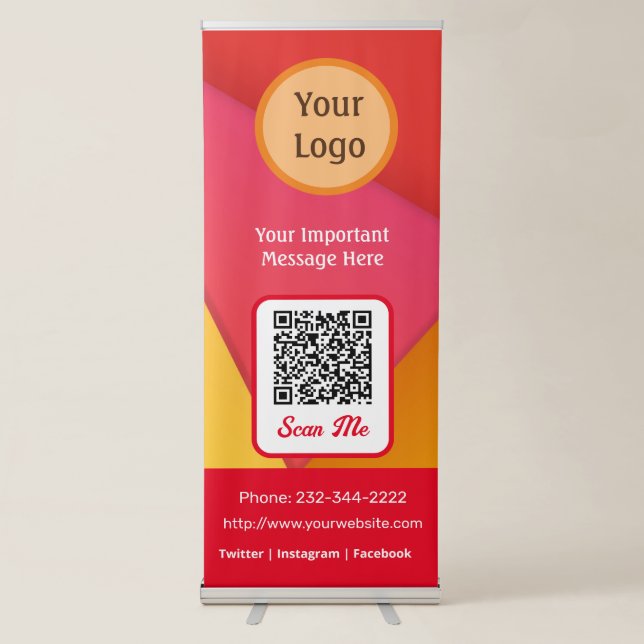 Customize QR Code Information For Company Banner (Front)