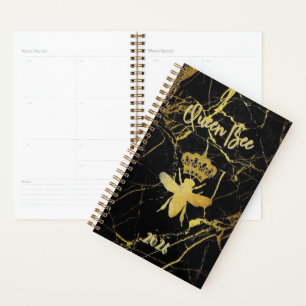 Customize QUEEN BEE Lady Boss Marble Monthly Daily Planner