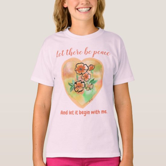 Customize Quote Floral Heart T-Shirt