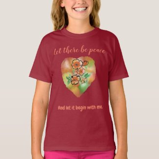 Customize Quote Floral Heart T-Shirt
