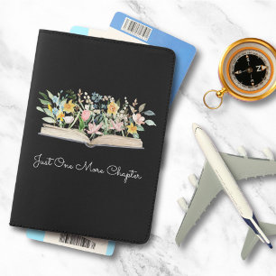 Customize Quote Watercolor Book Flower Floral Passport Holder