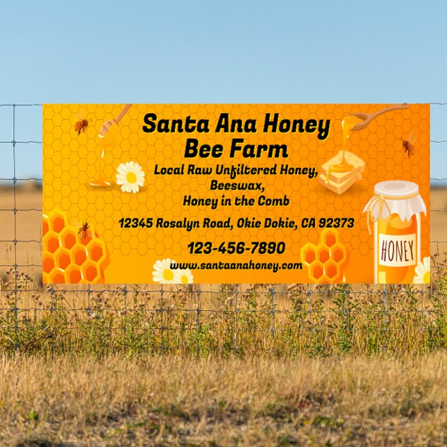 Customize Raw Honey For Sale Farm Business 2 Banner (Creator Uploaded)