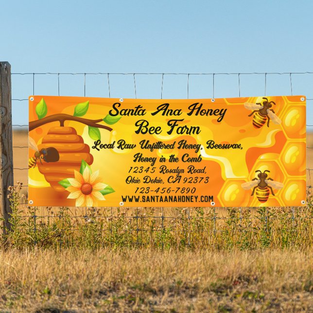 Customize Raw Honey For Sale Farm Business Banner (Creator Uploaded)