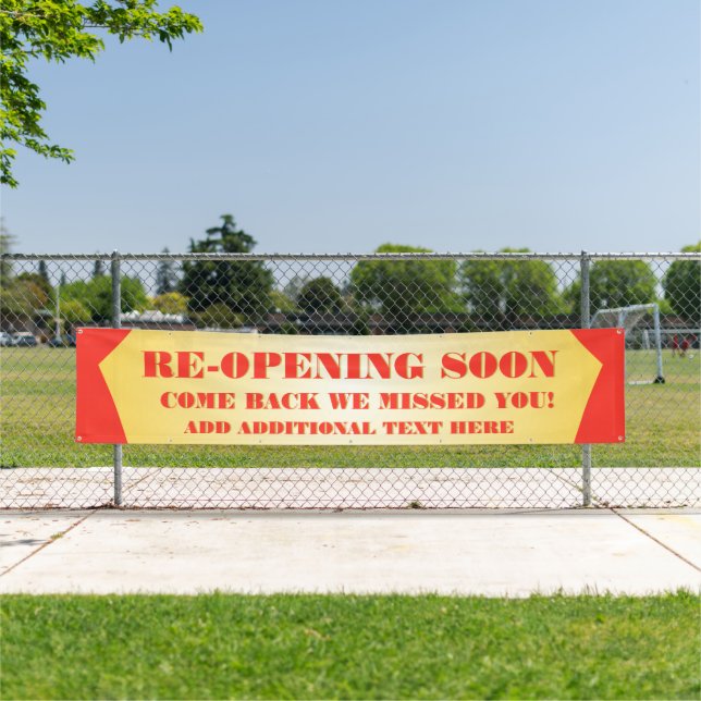 Customize Re-Opening  Soon Grand Opening Business  Banner (Insitu)
