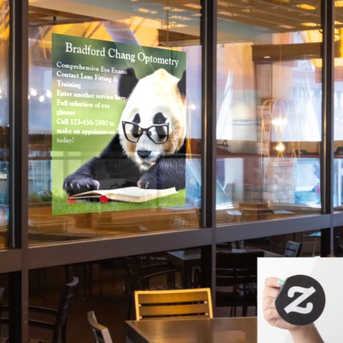 Customize Reading Panda Optometry Office Front  Window Cling