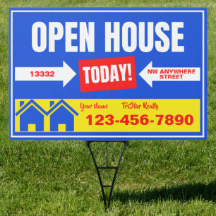 Customize Realtor Open House Today Detailed Yard Sign