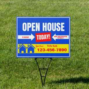 Customize Realtor Open House Today Detailed Yard Sign