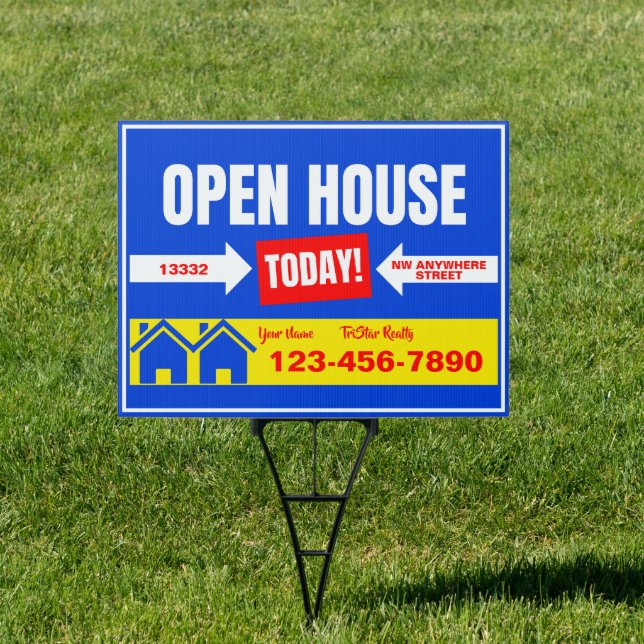 Customize Realtor Open House Today Detailed Yard Sign (Insitu)