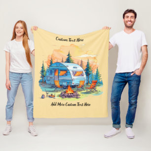 Customize Recreational Vehicle Camping Campfire Fleece Blanket