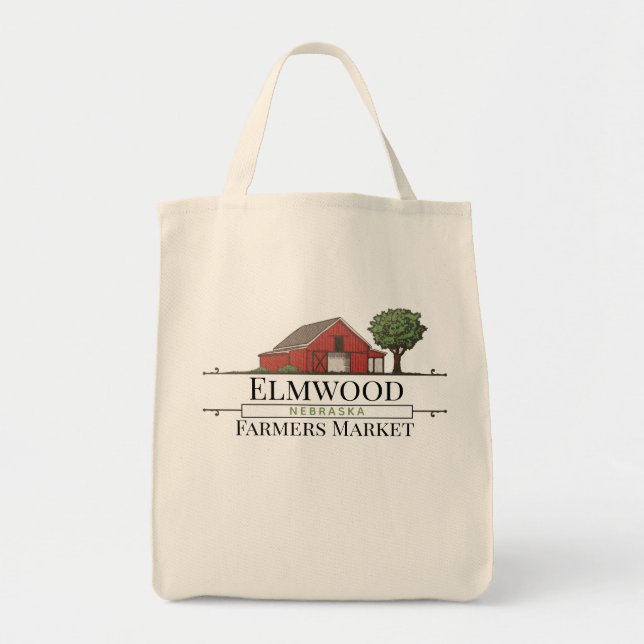 Customize Red Barn Farmers Market Tote Bag (Front)