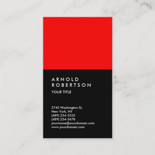 Customize Red Black Professional Business Card