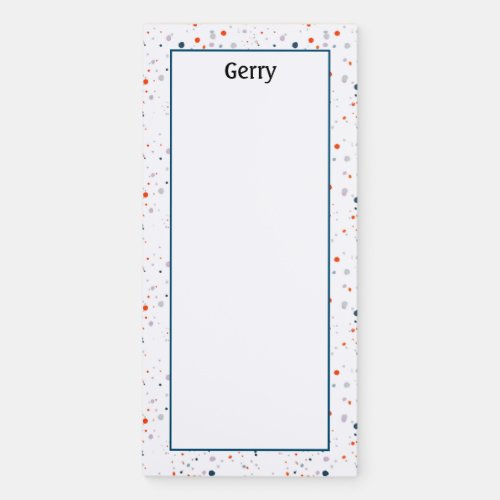 Customize Red Blue Dots Pattern Magnetic Notepad